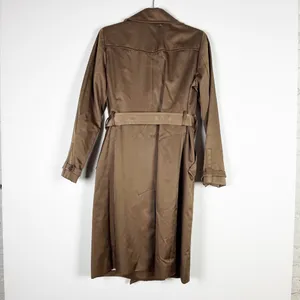 Cole Haan Collection Sateen Satin Double Breasted Collared Trench Coat Jacket 8 thumbnail 3