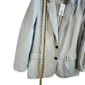A New Day Linen‎ Blend Oversize Blazer Casual Work Office Career Jacket Beige M thumbnail 6