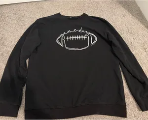 Game day black crewneck sweatshirt Size XL thumbnail 1