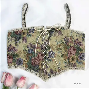 Floral Cottagecore Fairy Romantic Corset Top New thumbnail 3