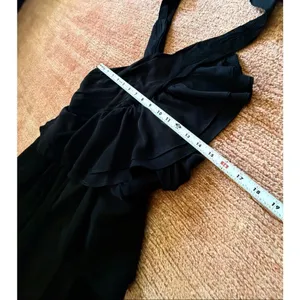 The Impeccable Pig Black Halter Ruffle Mini Dress Size S thumbnail 2
