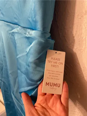 NWT Show Me Your Mumu Jodie Dress Satin Evening Gown Blue Small thumbnail 8