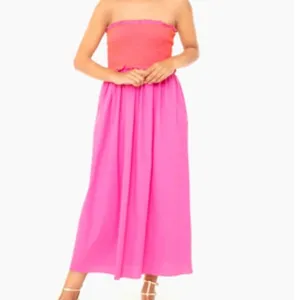 Pomander Place Tuckernuck fuchsia Strapless Jessie Dress Smocked Cotton Size L thumbnail 12