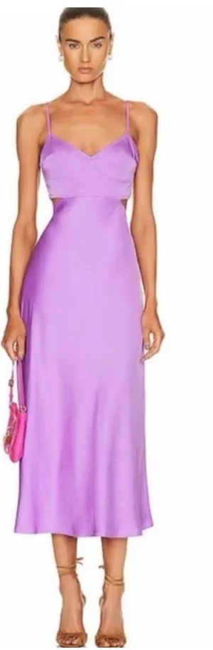 A.L.C Frank NWT Blakely Satin Side Cut-Out Open Back Dress in Amethyst Orchid Size 6 thumbnail 1