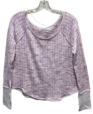 We The Free Spaced Out Long Sleeve Thermal Top Pink Combo Women Size XL thumbnail 1