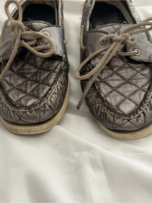 Sperry Metallic Quilted Leather Boat Shoes Size 9 thumbnail 4