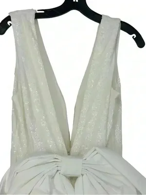 Rebecca Vallance Davina Bow Wedding Gown Ivory Mermaid Sequin Dress Sz 6 NWT thumbnail 11