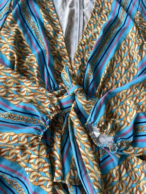 Zack Curve Chain Print Ruffle Mini Dress Plus Size 16 thumbnail 8