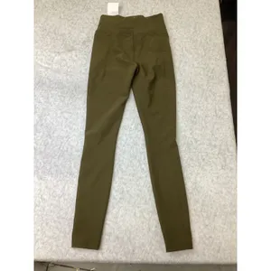 CALIA Essential High Rise Leggings Olive Green Ribbed Side Pockets Womens Small thumbnail 2