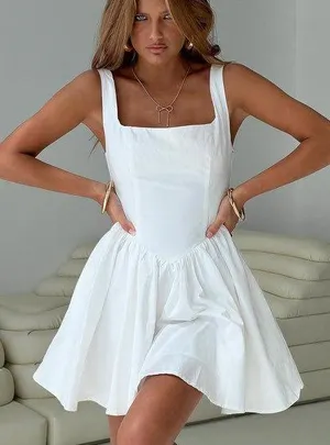Princess Polly Straplie Mini Dress White thumbnail 1
