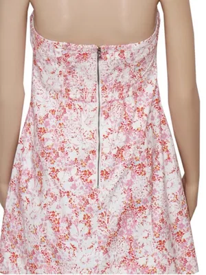 NWT Free People Tomas Mini Dress Floral Printed Strapless Smocked L $128 thumbnail 6