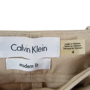 Calvin Klein Modern Fit Trousers Tan Herringbone Straight Leg Dress Pants 4 thumbnail 5