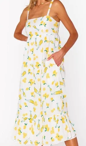 SHOW ME YOUR MUMU Summer Fling Midi Dress In Limoncello Embroidery thumbnail 1