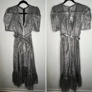 Hunter Bell Metallic Midi Dress Size 6 thumbnail 2