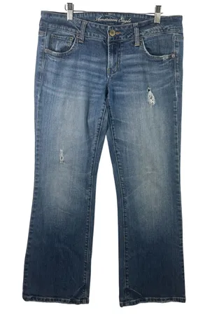 American Eagle Favorite Boyfriend Jeans Stretch Blue Low Rise‎ 8S 8 Short Y2K thumbnail 1