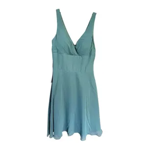 Azazie Diana, knee-length, V-neck bridesmaid/cocktail dress Sz 4 Sage Green/Agav thumbnail 2