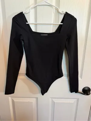 Aritzia Contour Cheeky Black Long Sleeve Square Neck Bodysuit XS thumbnail 7