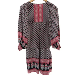 Ulla Johnson Bazaar Silk Mini Blouson Dress Light Indian Floral Print Size 2 thumbnail 10