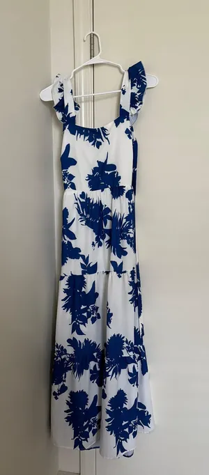 SheIn Blue And White Maxi Dress thumbnail 1