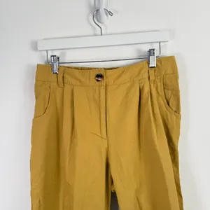 Halara Mid Rise Casual Joggers Yellow Jasmine 100% Cotton Utility Womens Medium thumbnail 3