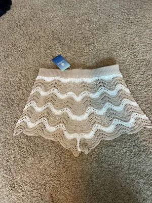 Tan and White Cupshe Knit Shorts thumbnail 2