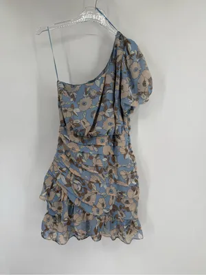 ASTR one shoulder‎ floral mini dress size medium thumbnail 3