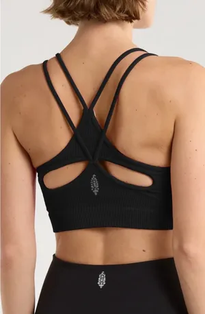 FP Movement Free Throw Black Strappy Bra thumbnail 2