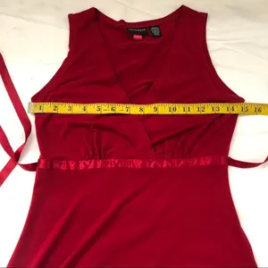 Y2K Romantic Whimsygoth Gothic Red asymmetrical handkerchief hem Fairy V-neck top shirt blouse tie back sleeveless thumbnail 5