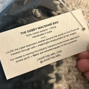 Laude‎ The Label Gabby Black Cream Macrame Bag thumbnail 9