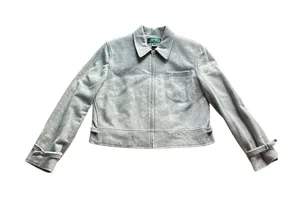 Lauren Ralph Lauren Angora‎ Wool Blazer Women's Size 12 Gray Zip Cropped Jacket thumbnail 1