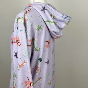 Hill House Allie Zip Up Hoodie Sweatshirt Sea Creatures Terry Purple Small NWT thumbnail 4