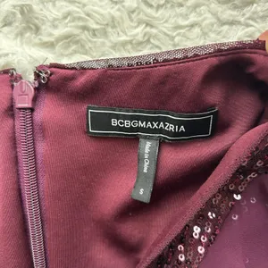BCBGMaxAzria Purple Sequin Ruffle Mini Dress Size Small thumbnail 11