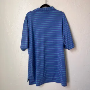 Peter Millar Summer comfort blue striped polo shirt size XL thumbnail 7
