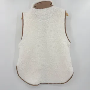 Abercrombie & Fitch White Sherpa Vest with Tan Accents thumbnail 3