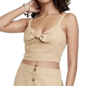 Universal Threads *NEW* Smock Back Tie-Front Crop Tank Top thumbnail 1