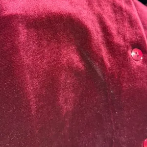 Vintage‎ Honors L Burgundy Velvet Button Down Shirt Y2K Soft Vamp Retro Lounge thumbnail 3