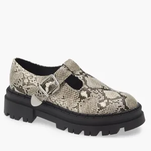 Steve Madden NEW Kamlee Lug Sole Mary Jane Snakeskin Shoe Comfort SZ-10 thumbnail 2