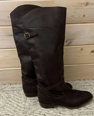 Frye Dorado size 9 brown riding boots Knee High made in Spain style#77561 thumbnail 1