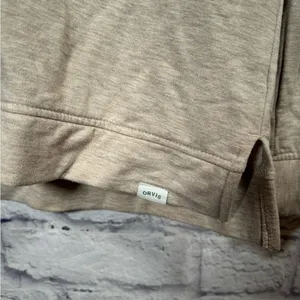 Orvis vneck Beige Pullover fleece lined Sweater‎ Womens size small thumbnail 4