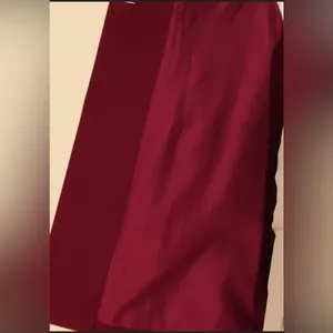 Burgundy Red Turn Down Collar Buttoned Mid-Long Winter Coat - Medium thumbnail 5