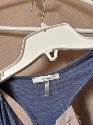 FINAL MARKDOWN Soprano Women's Knot-Front Tank Top — Heather Blue Medium NWT thumbnail 3