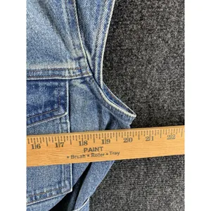 NEW Express Women's Denim Vest Size Small Utility Style Belted Blue Jean Jacket thumbnail 8