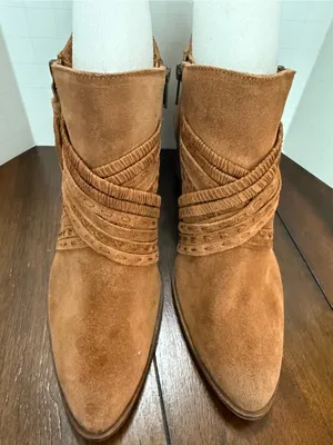 Women’s Naughty Monkey Noah Leather Ankle Bootie, Tan, Size 9.5 thumbnail 2