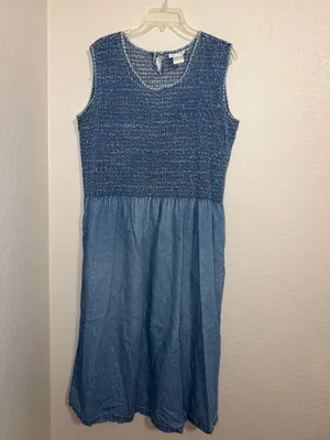 Vintage Jean dress Denim Jean Dress Jumper sleeveless cottagecore teacher thumbnail 2