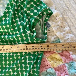Banana Republic Vintage Y2K Green Polka Dot Asymmetric Top Women Size Small One thumbnail 5