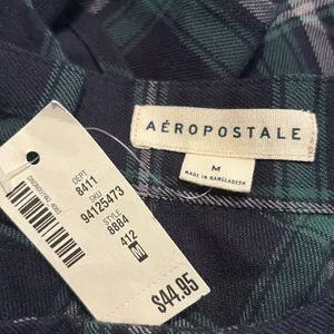 NEW Aeropostale Medium Plaid High Waist Flounce Skirt Green Blue NWT thumbnail 4