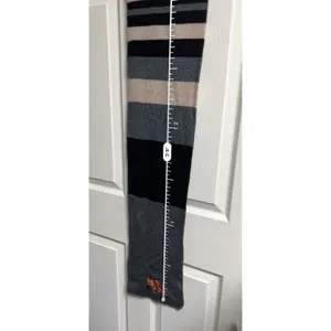 Disney Pooh Tigger Striped Knit Scarf Gray Black Tan Embroidered‎ Crest 60 Inch thumbnail 6