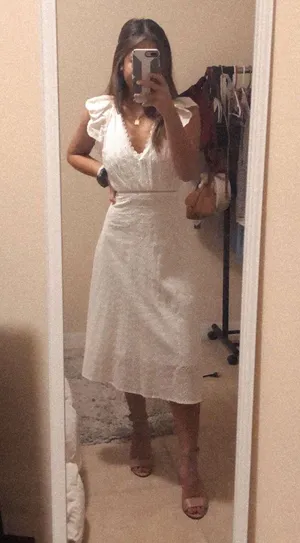 Francesca's White midi dress thumbnail 1
