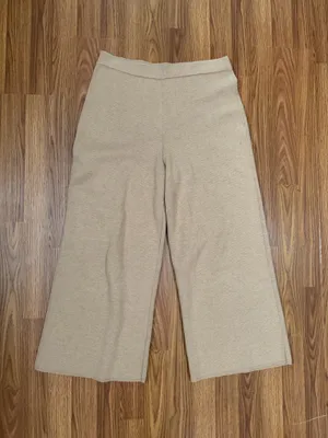 J. Crew Merino Wool Blend High Rise Crop Wide Leg Sweater Knit Pants Medium. thumbnail 2