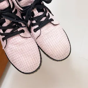 Dr Martens • Maelly WC ankle boot pink waffle texture canvas sneaker flat sole thumbnail 5